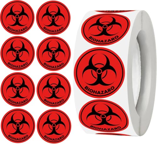 2,5 cm Biogefährdungs-Aufkleber, wasserdicht, Warngefahren-Etiketten, universelles Biogefährdungssymbol, Vinyl, Gefahrstoffe, Warnaufkleber für Labor, Krankenhäuser und Industrie, 300 Stück (2,5 cm) 2,5 cm Biogefährdungs-Aufkleber, wasserdicht, Warngefahren-Etiketten, universelles Biogefährdungssymbol, Vinyl, Gefahrstoffe, Warnaufkleber für Labor, Krankenhäuser und Industrie, 300 Stück (2,5 cm) von Pop Resin