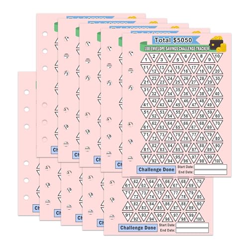 20 Stück 100 Umschläge, Geldsparung, Herausforderung, Tracker-Karten – 15,2 x 20,3 cm, niedriges Einkommen, 100 Umschläge, Herausforderungs-Tracker, um 5050 in 100 Tagen zu sparen, für 6-Ring-A5 20 Stück 100 Umschläge, Geldsparung, Herausforderung, Tracker-Karten – 15,2 x 20,3 cm, niedriges Einkommen, 100 Umschläge, Herausforderungs-Tracker, um 5050 in 100 Tagen zu sparen, für 6-Ring-A5 von Pop Resin