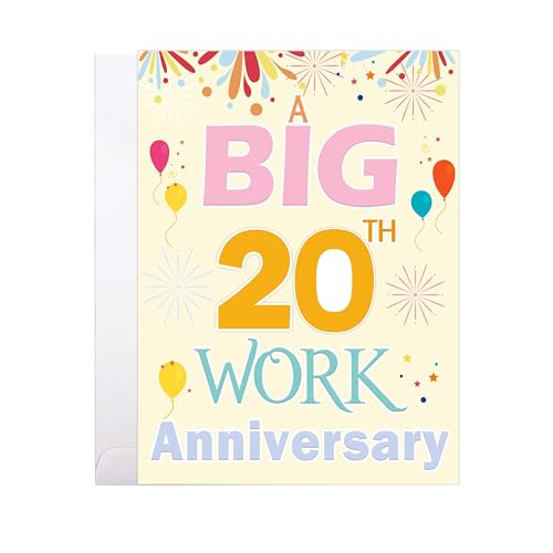Einladungskarte zum 20. Hochzeitstag (21,6 x 27,9 cm) – elegante große Karte für die Arbeit, große Geschäftsmitarbeiter, Glückwünsche, Hochzeit, Geburtstag, Schultreffen & Paare, inklusive weißem von Pop Resin