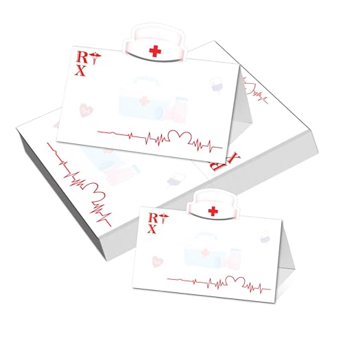 Zeltkarten mit Krankenhaus-Thema, 10,2 x 8,9 cm, für Krankenschwestern, Abschlussfeier, 3D-Tischdekoration, Namenskarten, Tischkarte, 50 Stück Zeltkarten mit Krankenhaus-Thema, 10,2 x 8,9 cm, für Krankenschwestern, Abschlussfeier, 3D-Tischdekoration, Namenskarten, Tischkarte, 50 Stück von Pop Resin