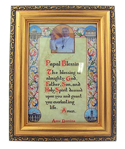 Papst Franziskus Päpstliche Segen in Antik Gold und Straffen Bilderrahmen, Holz, 17,8 cm Englisch gold von Pope Francis Keepsakes and Gifts