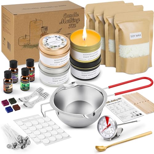Popolic Kerzenherstellung Kit, DIY Kerzen Selber Machen Set Geeignet für Anfänger, DIY Sojawachs Kerzen Kit, Inklusive Docht, Sojawachs, Dose, DIY-Aufkleber Fingerschutz Abdeckungen Kommt, Geschenkbox Popolic Kerzenherstellung Kit, DIY Kerzen Selber Machen Set Geeignet für Anfänger, DIY Sojawachs Kerzen Kit, Inklusive Docht, Sojawachs, Dose, DIY-Aufkleber Fingerschutz Abdeckungen Kommt, Geschenkbox von Popolic