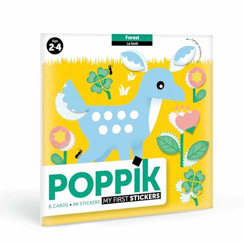 Poppik Stickerbuch My First Sticker Wald für kleine Kinder – lustiges, pädagogisches Poster-Set, mehrfarbig, Einheitsgröße, BABY001 von Poppik