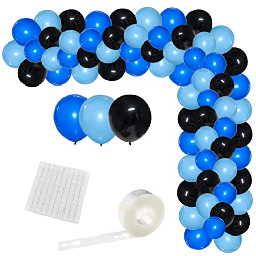 Blau Schwarz Ballon Girlande Bogen Kit - 122 Pcs Königsblau und Schwarz Luftballons für Anime Spinne Superheld Junge Video Gaming Out Space Gamer Fan Geburtstag Party Dekorationen von PopularLdo