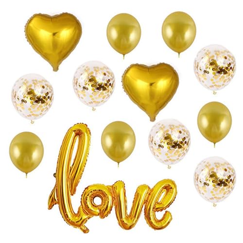 Ballon 1 Set Herzballon aufblasbar verbundene Aluminiumfolie Happy Valentine's Day Love Letter Ballons Dekor für Urlaub Herzballon Hochzeit Ballon von Porceosy
