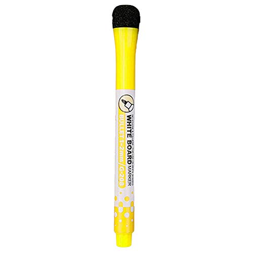 Magnetische Whiteboard-Marker, feine Spitze, magnetische Farb-Whiteboard-Stifte, geruchsarm, trocken abwischbar, Tinte löschbar für Büro, Schule und Zuhause (Gelb) von Porceosy