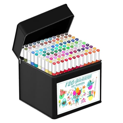 Porceosy 120 Stück Kunstmarker, Doppelspitze, Pinsel und Keilspitze, professionelle Marker auf Alkoholbasis, Marker für Kinder, Künstler, Skizzieren, Zeichnen, Malen, Erwachsene, Mal- und Porceosy 120 Stück Kunstmarker, Doppelspitze, Pinsel und Keilspitze, professionelle Marker auf Alkoholbasis, Marker für Kinder, Künstler, Skizzieren, Zeichnen, Malen, Erwachsene, Mal- und von Porceosy