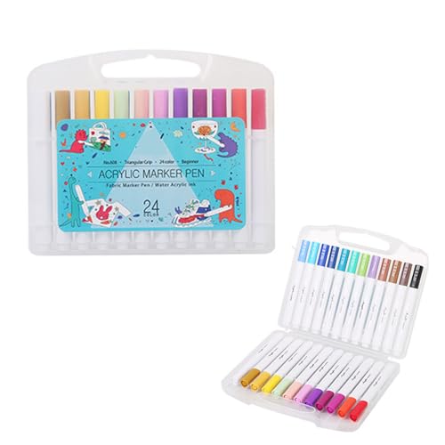 Porceosy Acryl-Marker-Stifte-Set, lebendige Farben mit farbcodierten Kappen, Kunstmarker zum Zeichnen, Schreiben und für Schulprojekte, ideal für Künstler, Studenten und Bastler, 24 Stück Porceosy Acryl-Marker-Stifte-Set, lebendige Farben mit farbcodierten Kappen, Kunstmarker zum Zeichnen, Schreiben und für Schulprojekte, ideal für Künstler, Studenten und Bastler, 24 Stück von Porceosy