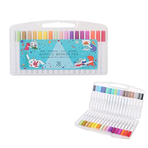 Porceosy Acryl-Marker-Stifte-Set, lebendige Farben mit farbcodierten Kappen, Kunstmarker zum Zeichnen, Schreiben und für Schulprojekte, ideal für Künstler, Studenten und Bastler, 36 Stück Porceosy Acryl-Marker-Stifte-Set, lebendige Farben mit farbcodierten Kappen, Kunstmarker zum Zeichnen, Schreiben und für Schulprojekte, ideal für Künstler, Studenten und Bastler, 36 Stück von Porceosy