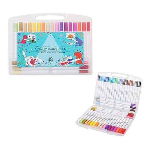 Porceosy Acryl-Marker-Stifte-Set, lebendige Farben mit farbcodierten Kappen, Kunstmarker zum Zeichnen, Schreiben und für Schulprojekte, ideal für Künstler, Studenten und Bastler, 48 Stück Porceosy Acryl-Marker-Stifte-Set, lebendige Farben mit farbcodierten Kappen, Kunstmarker zum Zeichnen, Schreiben und für Schulprojekte, ideal für Künstler, Studenten und Bastler, 48 Stück von Porceosy