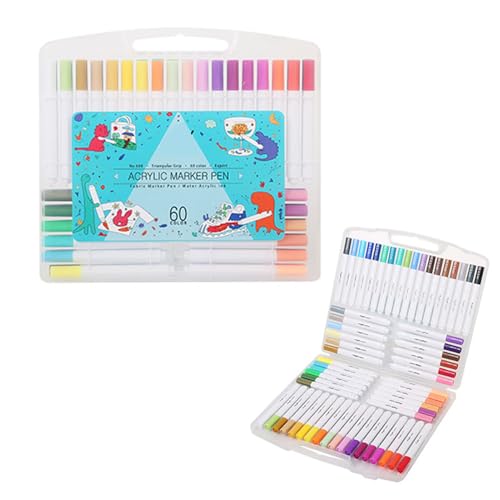Porceosy Acryl-Marker-Stifte-Set, lebendige Farben mit farbcodierten Kappen, Kunstmarker zum Zeichnen, Schreiben und für Schulprojekte, ideal für Künstler, Studenten und Bastler, 60 Stück Porceosy Acryl-Marker-Stifte-Set, lebendige Farben mit farbcodierten Kappen, Kunstmarker zum Zeichnen, Schreiben und für Schulprojekte, ideal für Künstler, Studenten und Bastler, 60 Stück von Porceosy