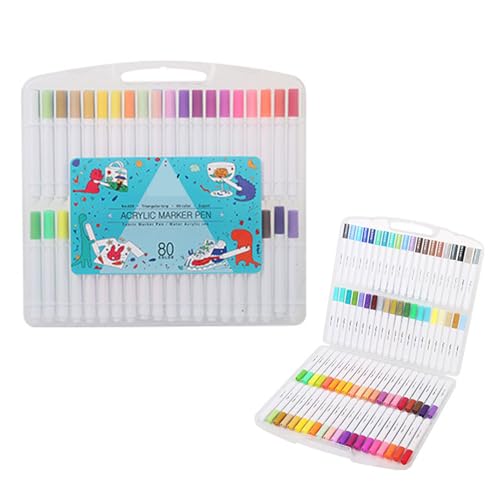 Porceosy Acryl-Marker-Stifte-Set, lebendige Farben mit farbcodierten Kappen, Kunstmarker zum Zeichnen, Schreiben und für Schulprojekte, ideal für Künstler, Studenten und Bastler, 80 Stück Porceosy Acryl-Marker-Stifte-Set, lebendige Farben mit farbcodierten Kappen, Kunstmarker zum Zeichnen, Schreiben und für Schulprojekte, ideal für Künstler, Studenten und Bastler, 80 Stück von Porceosy