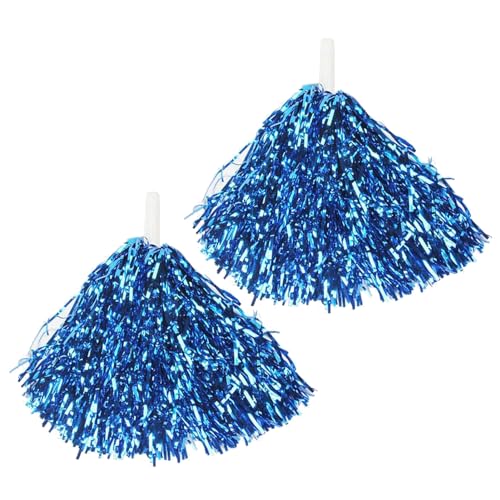 Porceosy Funkelnde Cheerleader-Pompons, langlebiges Pe-Material, 2 Stück metallische Pompons mit rutschfestem Griff, lebendige Sportarten für Cheerleading-Tanz Blau Porceosy Funkelnde Cheerleader-Pompons, langlebiges Pe-Material, 2 Stück metallische Pompons mit rutschfestem Griff, lebendige Sportarten für Cheerleading-Tanz Blau von Porceosy