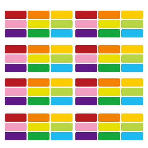 Porceosy Regenbogen-Magnetanhänger, bunt, magnetisch, trocken abwischbar, wiederverwendbar, bunt, Kühlschrank-Namensschild, Bürobedarf, 54 Stück von Porceosy