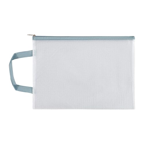 Porceosy Reißverschlussbeutel, A4, transparente Netztasche mit Reißverschluss, wasserdichter Kunststoff-Aktenordner mit sicherem Reißverschluss, Dokumenten-Organizer für Schule, Büro und Reisebedarf von Porceosy