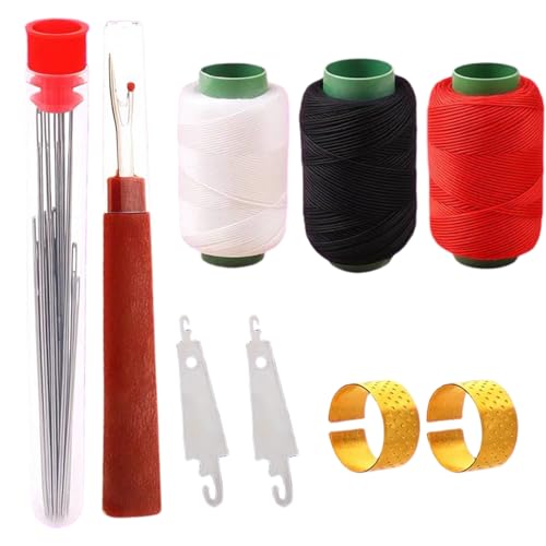 34pcs Nähnadelnkit, tragbares Nähkit mit Stahlnadel, Faden, Fingerhut, Messer und mehr, kompaktes Stickwerkzeugset von Porgeel