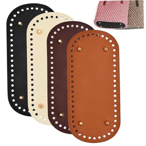 4pcs Beutel Basis für Häkeln, 8, 7 x 4 Farben Lederhäkelbeutel Boden mit Löchern, Verschleißschutzhäkchen Korbbasi 4pcs Beutel Basis für Häkeln, 8, 7 x 4 Farben Lederhäkelbeutel Boden mit Löchern, Verschleißschutzhäkchen Korbbasi von Porgeel