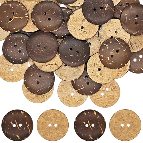 50pcs Nähknöpfe, 1 Zoll natürliche Kokosnussschalen braune Knöpfe mit 2 Löchern zum Nähen von DIY -Handwerksclos Dekoration 50pcs Nähknöpfe, 1 Zoll natürliche Kokosnussschalen braune Knöpfe mit 2 Löchern zum Nähen von DIY -Handwerksclos Dekoration von Porgeel
