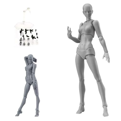 Action -Abbildungen 5.1in bewegliche Gelenke Flexible Zeichnungsfiguren Modell mit Basis leichter wahrer Zeichnung Figur zum Skizzieren, Malen, Zeichnen, Künstler (weiblich) von Porgeel