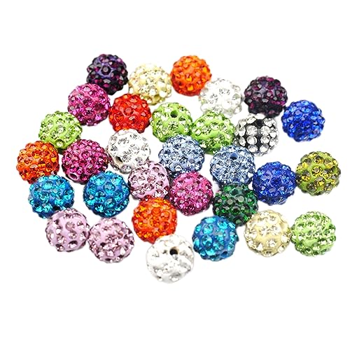 Disco-Kugel-Perlen 10 mm Kristall-Strass-Perlen für Schmuckherstellung DIY-Armband-Zubehör 100 Stück von Porgeel