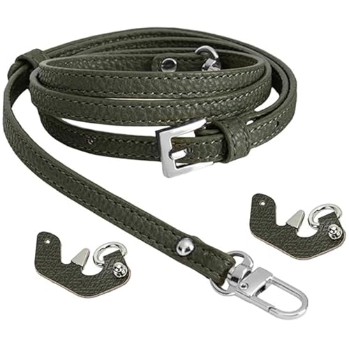 Geldbeutelgurt, 9 mm Breite PU Ledergrüns Beutelgurt mit silbernen Klammern Minimalistische Crossbody -Träger zum Geldbeutel dekorativ von Porgeel