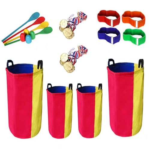 Porgeel 4pcs Sack Race Bag mit 4pcs Egg Spoons & Legged Race Bands Sports Day Kit Outdoor Family Interactive Eltern-Kind Bonding Rasenparty Karnevalsspiele für Kinder Erwachsene Geschenk Familie Porgeel 4pcs Sack Race Bag mit 4pcs Egg Spoons & Legged Race Bands Sports Day Kit Outdoor Family Interactive Eltern-Kind Bonding Rasenparty Karnevalsspiele für Kinder Erwachsene Geschenk Familie von Porgeel