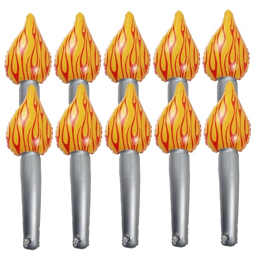 Porgeel Aufblasbare Torch 10pcs PVC Olym Torch für Kinder 4.7x16.5in Olymp Dekorationen Handheld niedliche dekorative olym Torch -Prop für Sporttreffen von Porgeel