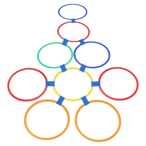 Porgeel Hopscotch-Ringe, mehrfarbige Plastikringe, 10pcs Round Hoops mit 10 Anschlüssen für Kleinkinder Bruttomotorische Fähigkeiten, UNTERNEHMEN-UNTERSTELLUNGEN KREATIVE Set für Mädchen und Jungen Porgeel Hopscotch-Ringe, mehrfarbige Plastikringe, 10pcs Round Hoops mit 10 Anschlüssen für Kleinkinder Bruttomotorische Fähigkeiten, UNTERNEHMEN-UNTERSTELLUNGEN KREATIVE Set für Mädchen und Jungen von Porgeel