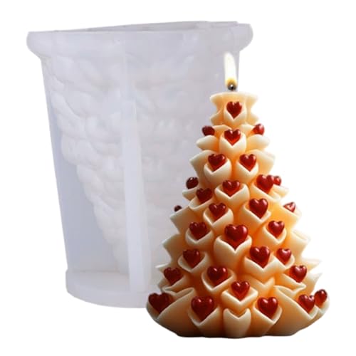 Weihnachtsbaum -Silikonform 3d Herzbaum Silikon Epoxidharzform für Epoxidharz -Guss -DIY Aromatherapie Kerzen Wachs Style2 von Porgeel