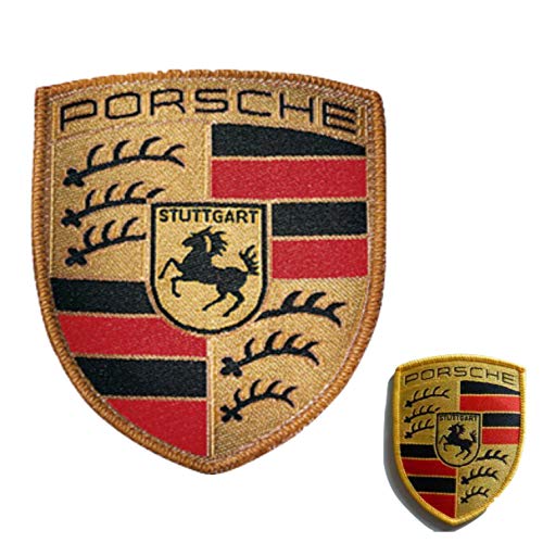 Porsche Aufnäher Stoffwappen 53 x 65 mm Stoff Wappen von Porsche