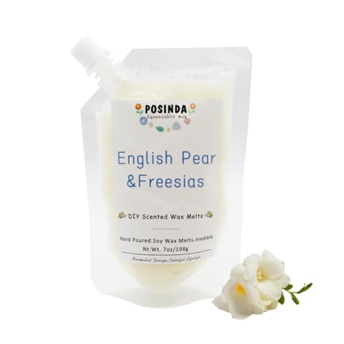 Posinda 1 x Squeezable Wax Melts, englische Birnen-Freesie, zum Selbermachen, duftendes handgefertigtes Sojawachs, einfach zu mischen und zu kombinieren, Düfte für Zuhause, 200 ml Posinda 1 x Squeezable Wax Melts, englische Birnen-Freesie, zum Selbermachen, duftendes handgefertigtes Sojawachs, einfach zu mischen und zu kombinieren, Düfte für Zuhause, 200 ml von Posinda