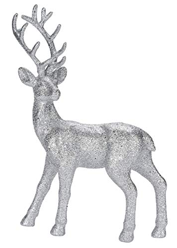 Posiwio Trendiger dekorativer Glitzer - Hirsch Weihnachtshirsch in Silber oder rosa (Silber Glitzer, groß) von Posiwio