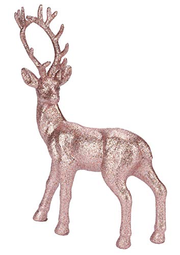Posiwio Trendiger dekorativer Glitzer - Hirsch Weihnachtshirsch in Silber oder rosa (rosa Glitzer, groß) von Posiwio