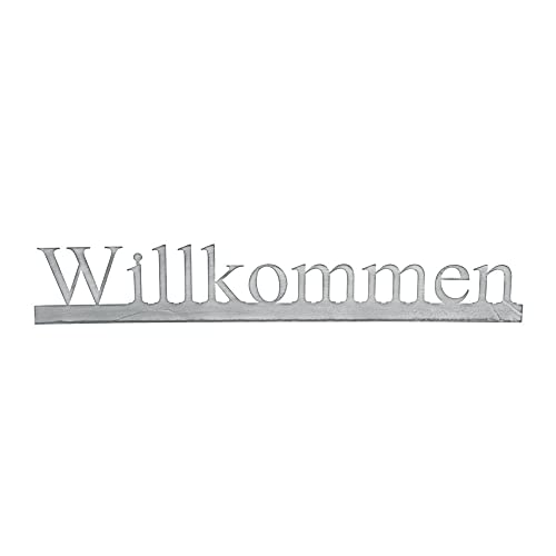 Posiwio Schriftzug WILLKOMMEN grau aus Metall L63,5cm Buchstaben Aufsteller von Posiwio