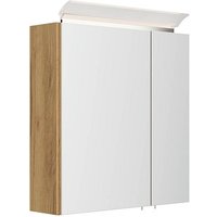 POSSEIK Spiegel mit Beleuchtung 60 eiche gold 60,0 x 17,0 x 62,0 cm von Posseik