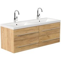 POSSEIK Waschbecken mit Unterschrank AURELION XL eiche gold 143,2 x 50,5 x 56,6 cm von Posseik