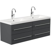 POSSEIK Waschbecken mit Unterschrank AURELION XL grafit 143,2 x 50,5 x 56,6 cm von Posseik
