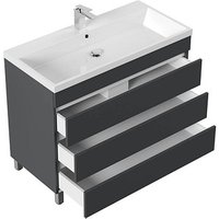 POSSEIK Waschbecken mit Unterschrank FELLINI 100 grafit 100,0 x 48,0 x 83,5 cm von Posseik