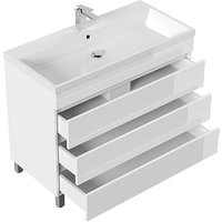 POSSEIK Waschbecken mit Unterschrank FELLINI 100 weiß glanz 100,0 x 48,0 x 83,5 cm von Posseik