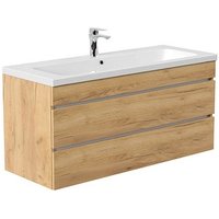POSSEIK Waschbecken mit Unterschrank FELLINI 120 eiche gold 120,0 x 48,0 x 58,4 cm von Posseik
