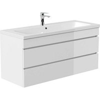 POSSEIK Waschbecken mit Unterschrank FELLINI 120 weiß glanz 120,0 x 48,0 x 58,4 cm von Posseik