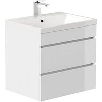 POSSEIK Waschbecken mit Unterschrank FELLINI 60 weiß glanz 60,0 x 48,0 x 58,4 cm von Posseik
