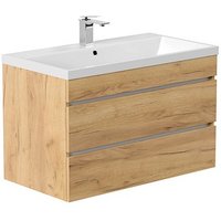 POSSEIK Waschbecken mit Unterschrank FELLINI 90 eiche gold 90,0 x 48,0 x 58,4 cm POSSEIK Waschbecken mit Unterschrank FELLINI 90 eiche gold 90,0 x 48,0 x 58,4 cm von Posseik