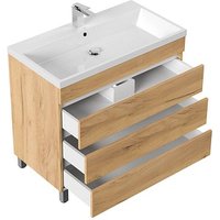 POSSEIK Waschbecken mit Unterschrank FELLINI 90 eiche gold 90,0 x 48,0 x 83,5 cm von Posseik