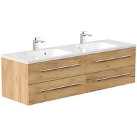 POSSEIK Waschbecken mit Unterschrank GEANT 160 eiche gold 160,0 x 49,6 x 44,0 cm von Posseik