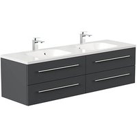 POSSEIK Waschbecken mit Unterschrank GEANT 160 grafit 160,0 x 49,6 x 44,0 cm von Posseik