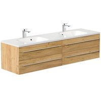 POSSEIK Waschbecken mit Unterschrank GEANT 180 eiche gold 180,0 x 49,6 x 44,0 cm von Posseik