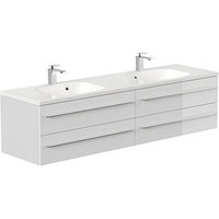 POSSEIK Waschbecken mit Unterschrank GEANT 180 weiß glanz 180,0 x 49,6 x 44,0 cm von Posseik