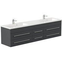 POSSEIK Waschbecken mit Unterschrank GEANT 200 grafit 200,0 x 49,6 x 44,0 cm von Posseik