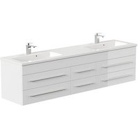 POSSEIK Waschbecken mit Unterschrank GEANT 200 weiß glanz 200,0 x 49,6 x 44,0 cm von Posseik
